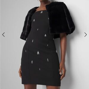White House Black Market Black Strapless Mini Dress with Crystal Accents
